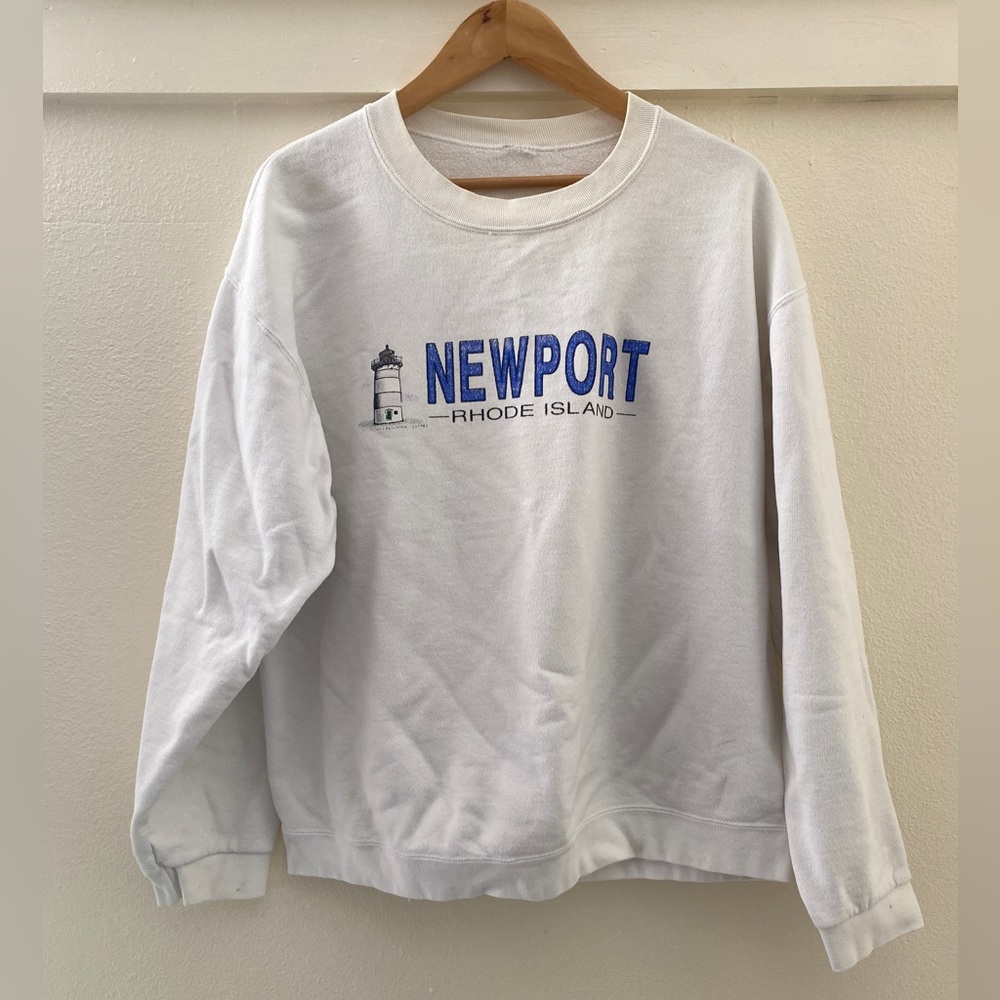newport rhode island new england vintage sweatshirt white XL adult
